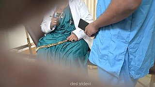 Indian nurse Desisridevi gets down with a medic in the medical center