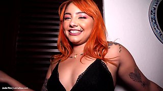 Big ass Latina Jade Fire gets her phat pussy fucked by a thick dick