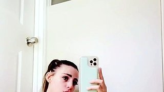 Erotic solo masturbation with teen brunette