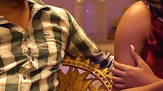 Girl was sitting alone in the garden at night seeing the girl boys mood change