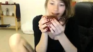 Curly Blonde Teen Records Solo Dildo Masturbation More at