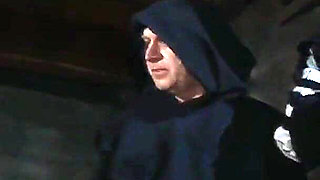 Blonde Maid Is Stripped Naked and Hoisted up to the Ceiling for Interrogation