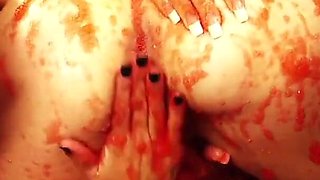 Three sexy girlfriends humping in the bathtub