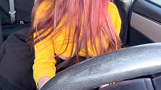 Italian Big Tits MILF Flashing Her Juicy Boobs While Driving Around Horny Af