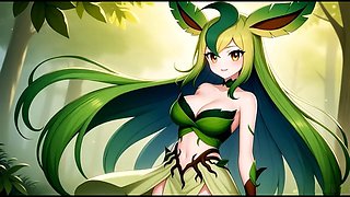 Thigh job, pokemon hentai, anime