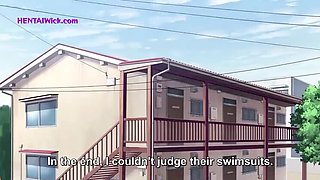 Hairy Tight Pussy Fingered & Hard Fuck in Women's Bath Hentai