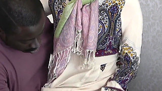 Hijabi MILF Caught Him Jerking off with Her Panties