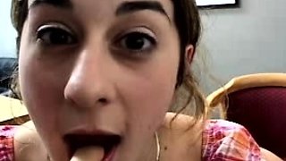 Blonde amateur blowjob POV in public