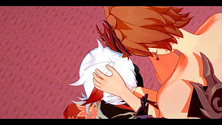 Genshin Impact Hentai - Tartaglia and Kazuha Hardsex - Japanese Asian Manga Anime Film Game Porn