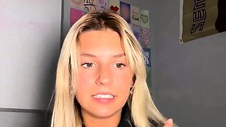 Blonde teen Sierras first erotic masturbation video