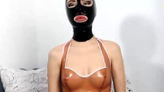two women fetish latex asslicking and anal mff