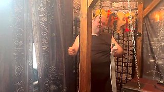 Dominant Domina Satana Teases a Hairy Bear Slave in a Bondage Lesson