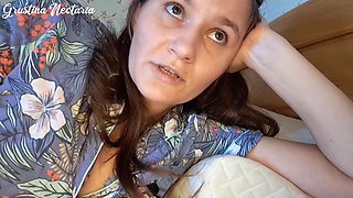 You loving Russian girlfriend is waking you up by sucking your penis (ASMR)