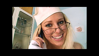 Fantastic Nurse with Nice Tits Fucked and Cumshot in Mouth by a Big Amateur Cock