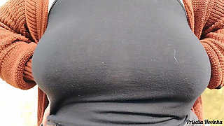 I spent it with my stepmother, she loves to show off in public with transparent clothes.