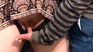 Perv Stepdad Rubbing Her Pussy in Subway