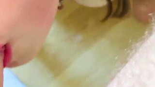 Hot Babe Receives Piss in Her Throat, Gets Facefucked, and Eat Sperm