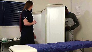 CFNM IR doctor and nurse suck in 3some