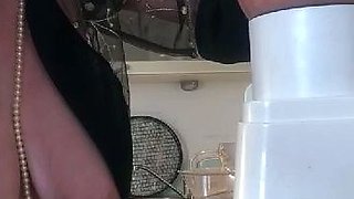 Big Boobed Blonde Masturbates With A Dildo In The Bathroom