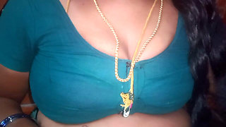 Tamil Aunty Squeezing Her Breasts When She Is Alone and Unable to Control Her Emotions