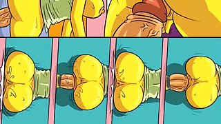 Massive Male Organ Fills Housewife Marge's All Holes: A Parody Comic