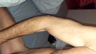 Amateur Blonde Wife Enjoys Foot Fetish and Pussy Creampie