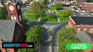 Daughterswap - adorable females macy meadows & Krissy Knight swap step-fathers and squirt on their peckers