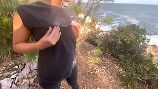 Wild Beach Sex and Cum Walk on the Ocean Shore