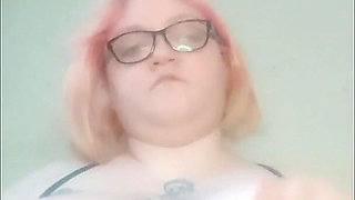 Amputated Fat BBW Playing with Her Huge Tits - Amateur Slow Motion