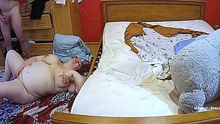 Amateur voyeur webcam BBW sucks cock for facial