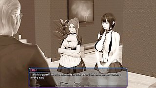 Innocent girl, wood, harem hotel game