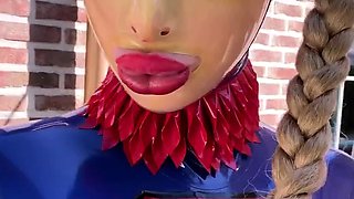 two women fetish latex asslicking and anal mff