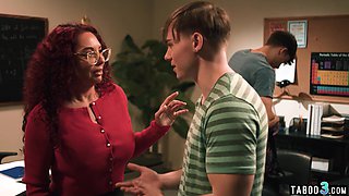 Redhead mature teacher double penetrated