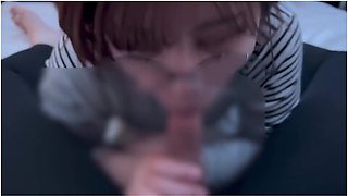 Glasses Girl Gets Caught By The Smell Of Dick And Sucks Up A Lot Of Sperm