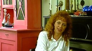 Redhead German MILF Stuffs Herself with Dildo