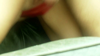 Nasty blonde eats warm cumload after a hard fuck