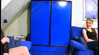 Blonde Babe Fingers Her Wet Pussy Then Takes a Huge Facial Cumshot
