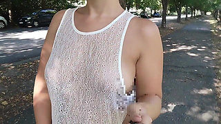 Flashing Boobs on a Walk and Fingering on the Train