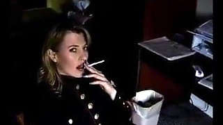 Smoking Military Woman