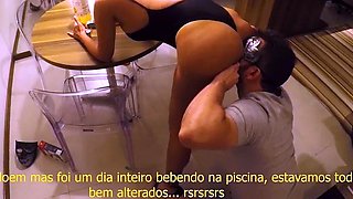 Fetish threesome cumshot and piss shower