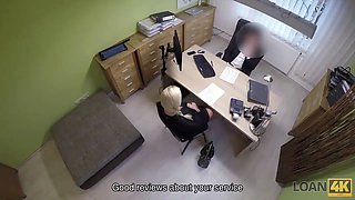 Loan4k. porno audition is performed in loan office by naughty agent