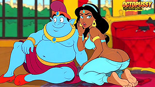 Futanari. Princess Jasmine Girl with a Big Dick. Porn Aladdin Series.