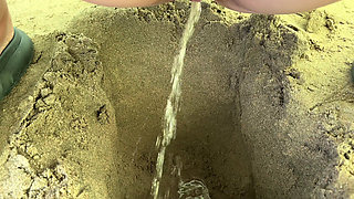 Outdoor Pissing Compilation! Pee in the Sand!