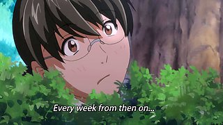 Public park anime slut drops panties for wet pussy play