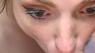 Girlfriend Takes Creampie Cleans Cock and Sucks a Friend