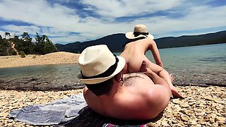 Naughty couple fucked on a public nude beach