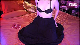 Whats Under Her Skirt? Remote Controlled Vibrator Orgasm Given To Goth Girl