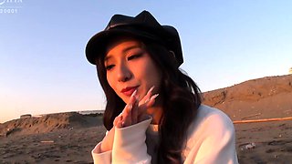 Asian Girl Blowjobs Outdoors POV