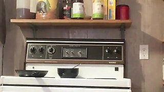 Hana at Kitchen Cooking Then She Need Go to Pee on Toilet