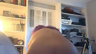 Fucking My Dildo Revere Cowgirl on My Bed